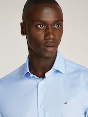 Tommy Hilfiger Blue Slim Flex Stretch Cotton Poplin Shirt - Image 3 of 6