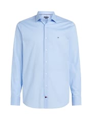 Tommy Hilfiger Blue Slim Flex Stretch Cotton Poplin Shirt - Image 4 of 6