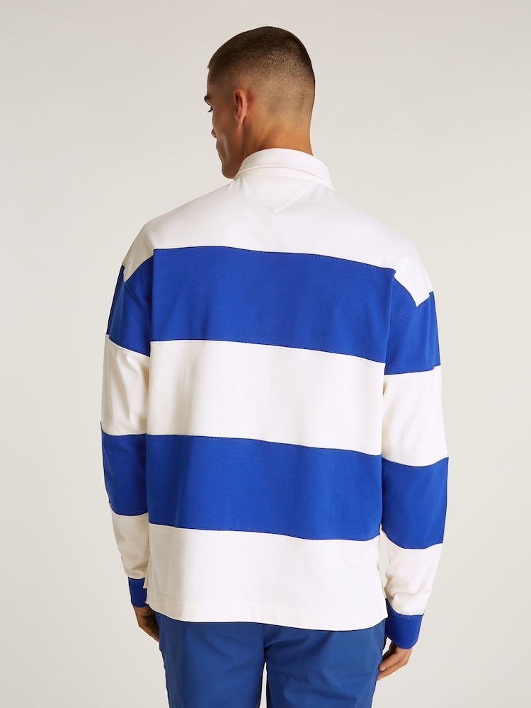 Tommy Hilfiger Blue Blocking Rugby 100% Cotton Shirt - Image 2 of 6