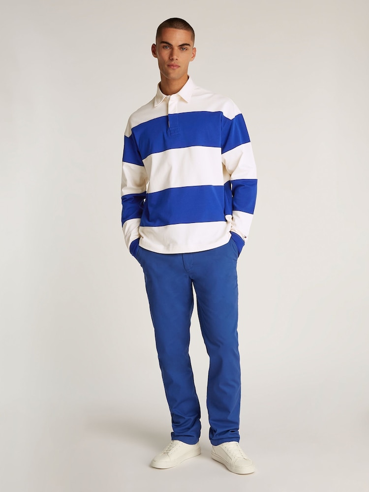Tommy Hilfiger Blue Blocking Rugby 100% Cotton Shirt - Image 4 of 6
