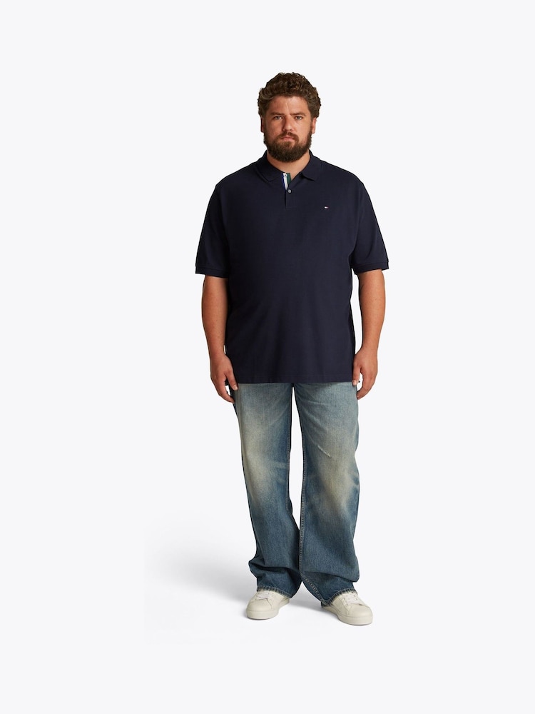 Tommy Hilfiger Blue Plus Stripe Regular Fit Polo Shirt - Image 1 of 6