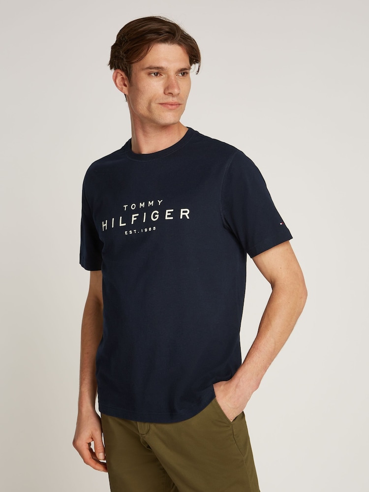 Синий - Tommy Hilfiger 100% Cotton Big T-Shirt - Image 1 of 6