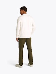 Tommy Hilfiger Cream Regular Fit Jacquard Stripe Long Sleeve 100% Cotton Polo Shirt - Image 3 of 5