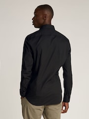 Tommy Hilfiger Black Slim Flex Stretch Cotton Poplin Shirt - Image 2 of 7