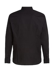 Tommy Hilfiger Black Slim Flex Stretch Cotton Poplin Shirt - Image 6 of 7