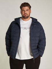 Tommy Hilfiger Blue Plus Quilted Hooded Jacket - Image 1 of 6