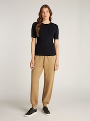 Tommy Hilfiger Black Ribbed Crew Neck T-Shirt - Image 3 of 6