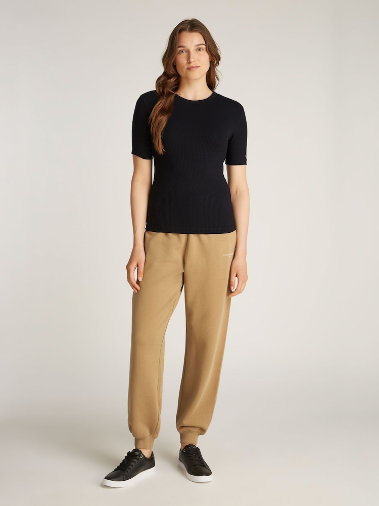 Tommy Hilfiger Black Ribbed Crew Neck T-Shirt - Image 3 of 6
