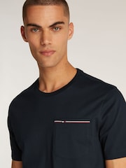 Tommy Hilfiger Blue Stripe Pocket 100% Cotton T-Shirt - Image 4 of 6