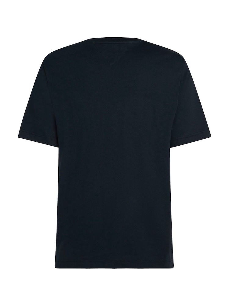 Tommy Hilfiger Blue Stripe Pocket 100% Cotton T-Shirt - Image 6 of 6