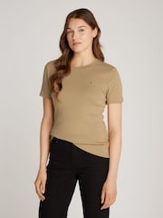 Tommy Hilfiger Natural Slim Fit Cody Crew Neck Short Sleeve 100% Cotton T-Shirt - Image 1 of 5