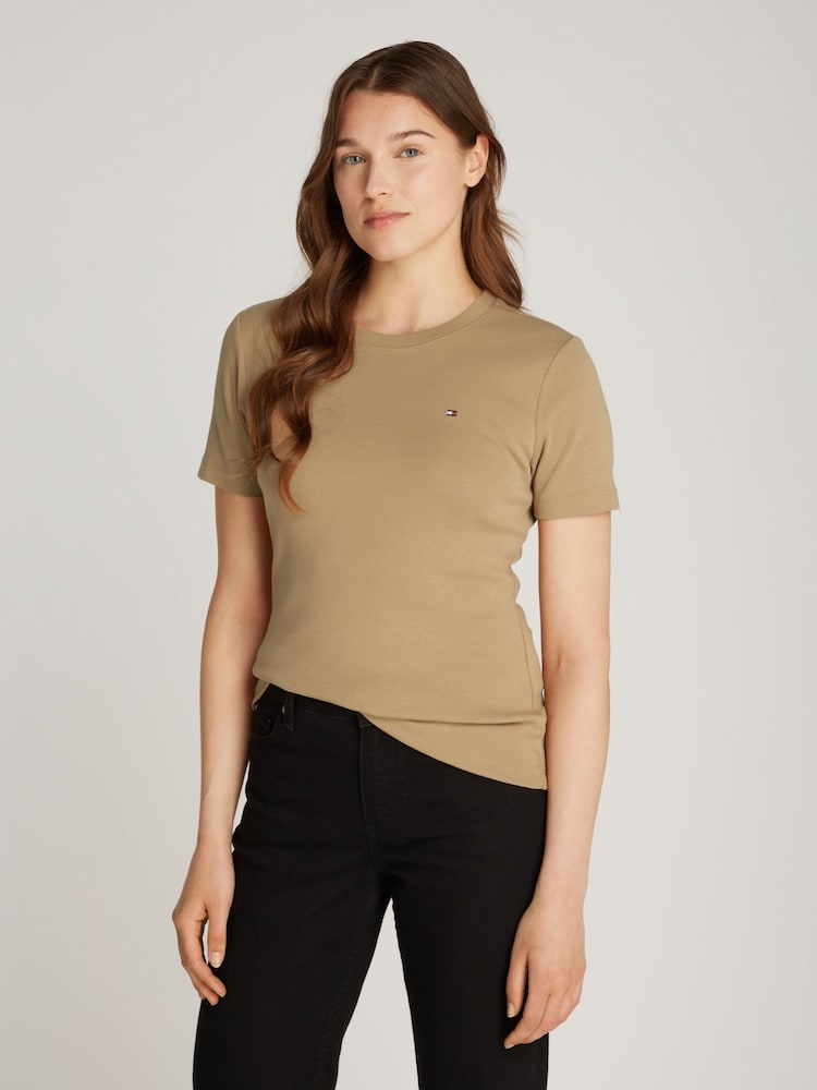 Tommy Hilfiger Natural Slim Fit Cody Crew Neck Short Sleeve 100% Cotton T-Shirt - Image 1 of 5
