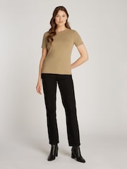 Tommy Hilfiger Natural Slim Fit Cody Crew Neck Short Sleeve 100% Cotton T-Shirt - Image 3 of 5