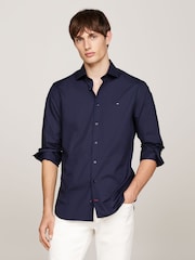 Tommy Hilfiger Blue Slim Flex Stretch Cotton Poplin Shirt - Image 1 of 5