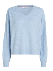 Tommy Hilfiger Blusa Curve Mini Cable com V-Neck Jumper - Imagem 1 de 2