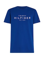 Tommy Hilfiger Blue Big 100% Cotton T-Shirt - Image 5 of 6