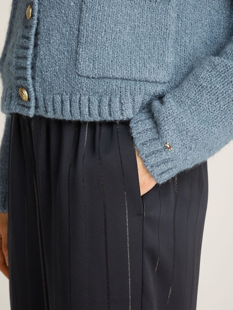 Tommy Hilfiger Blue Button Knit Cardigan - Image 3 of 6