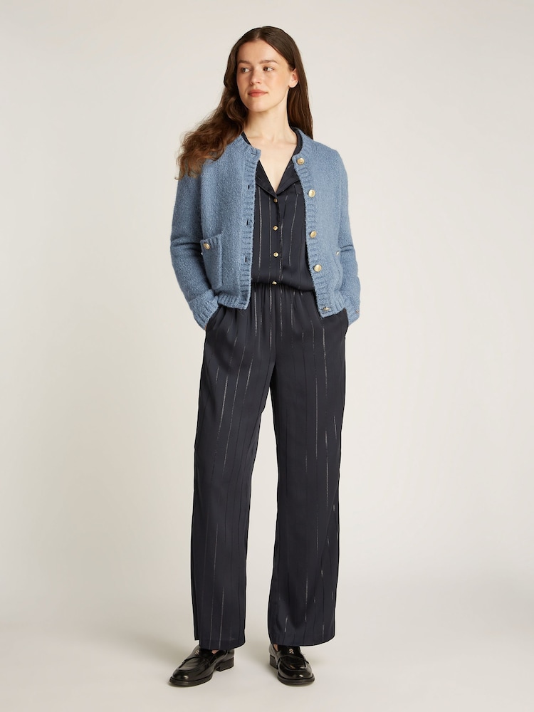 Tommy Hilfiger Blue Button Knit Cardigan - Image 4 of 6
