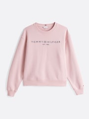 Tommy Hilfiger Pink Regular Fit Modern Crew Neck Sweatshirt - Image 5 of 5
