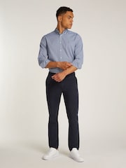 Tommy Hilfiger Blue Regular Fit Flex 100% Cotton Poplin Gingham Shirt - Image 3 of 6