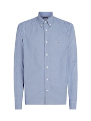 Tommy Hilfiger Blue Regular Fit Flex 100% Cotton Poplin Gingham Shirt - Image 5 of 6