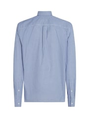 Tommy Hilfiger Blue Regular Fit Flex 100% Cotton Poplin Gingham Shirt - Image 6 of 6