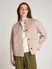 Tommy Hilfiger Pink Wool Bomber Jacket - Image 1 of 6