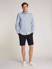Tommy Hilfiger dark blue Regular Fit Flex 100% Cotton Classic Poplin Stripe Shirt - Image 4 of 6