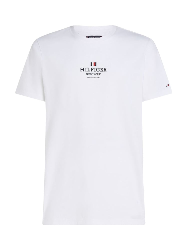Tommy Hilfiger White Regular Fit 100% Cotton T-Shirt - Image 5 of 6