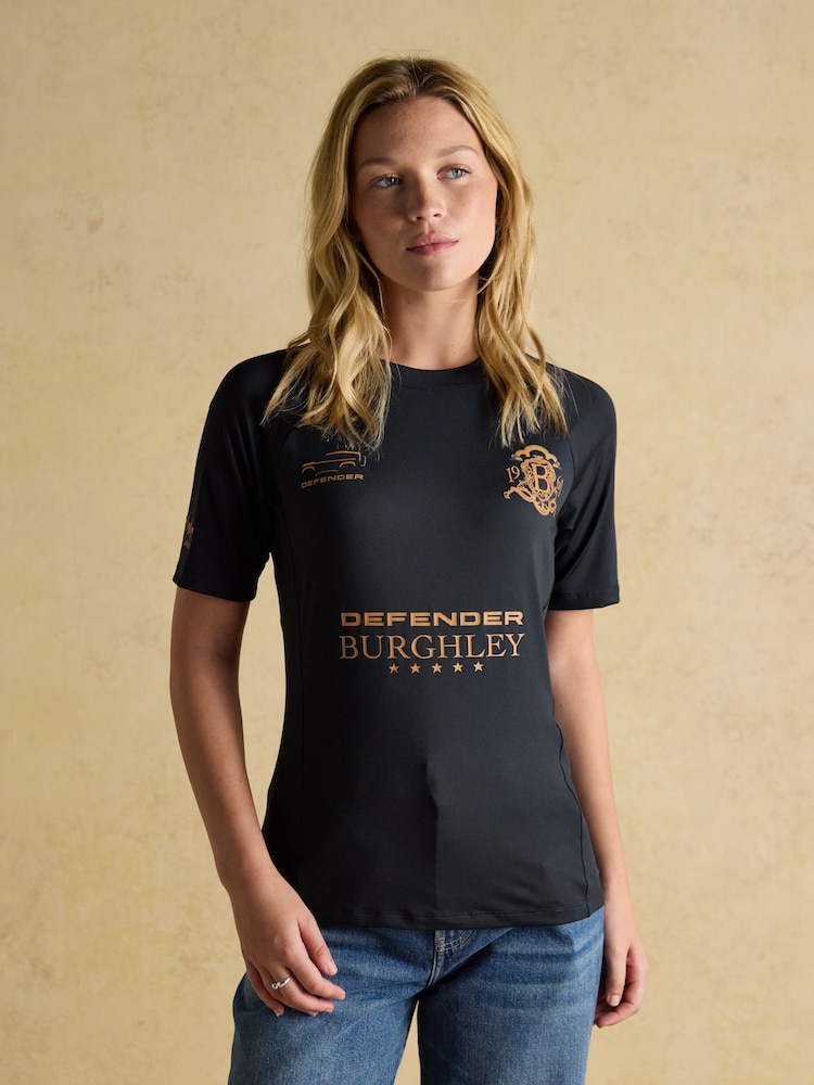 Joules Official Burghley Navy Short Sleeve Sports Top - Image 1 of 9 Joules Official Burghley Navy Short Sleeve Sports Top - Image 1 of 9