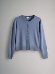 The Set Dusty Pink/Light Blue /Cream 3 Pack Fine Knit Button Through Cardigans - Image 3 of 6