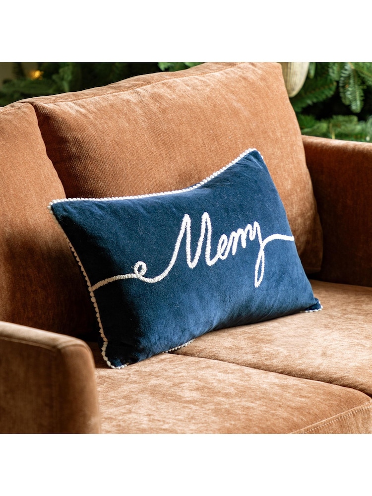 Gallery Home Navy Merry Midnight Merry Cushion 500x300mm - Image 1 of 4