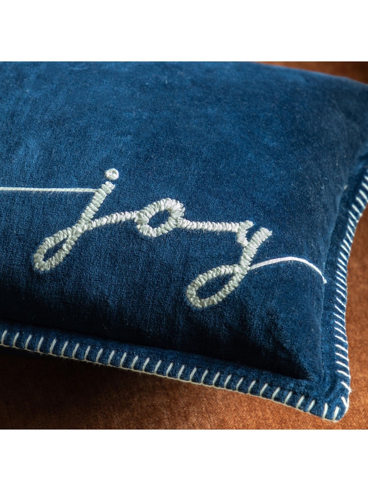 Gallery Home Navy Merry Midnight Joy 100% Cotton Cushion 500x300mm - Image 2 of 5