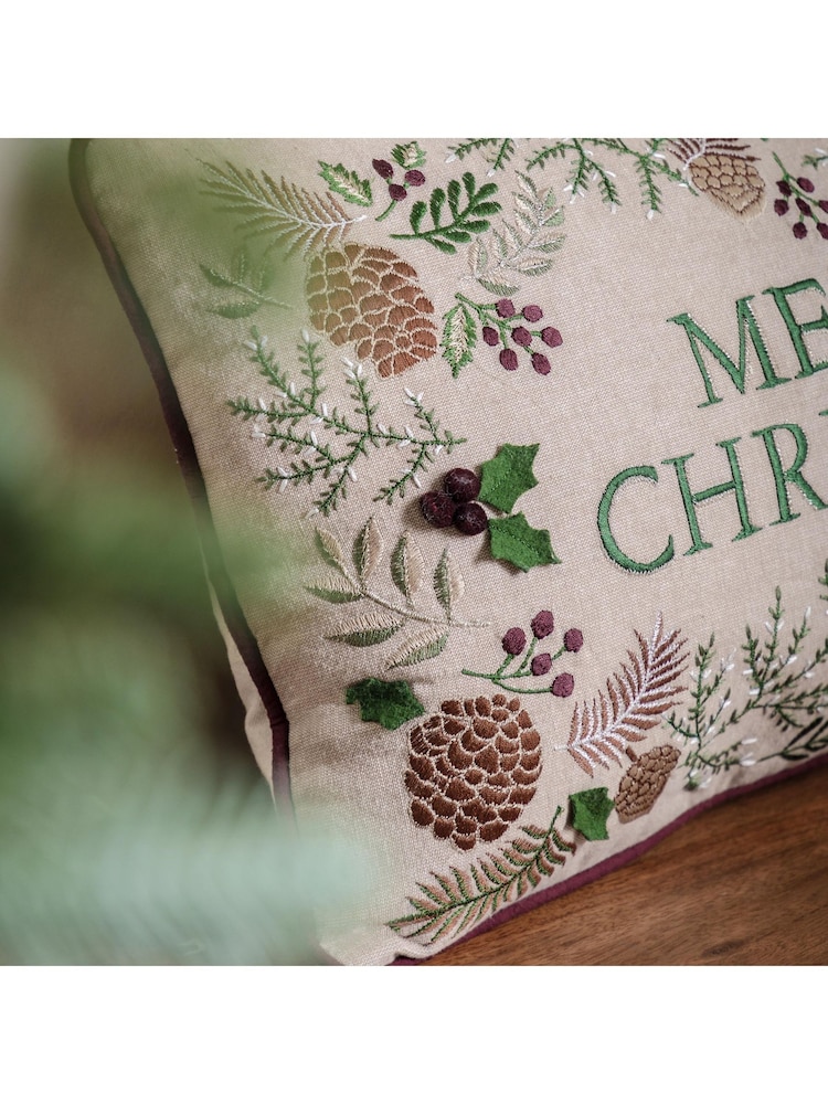 Gallery Home Natural Windsor Wine Merry Xmas 100% Cotton Cushion 450x450mm - Image 5 of 5 Gallery Home Natural Windsor Wine Merry Xmas 100% Cotton Cushion 450x450mm - Image 5 of 5