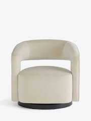 Soft Velvet Pebble Natural Ivy Swivel Accent Chair - Image 6 of 9
