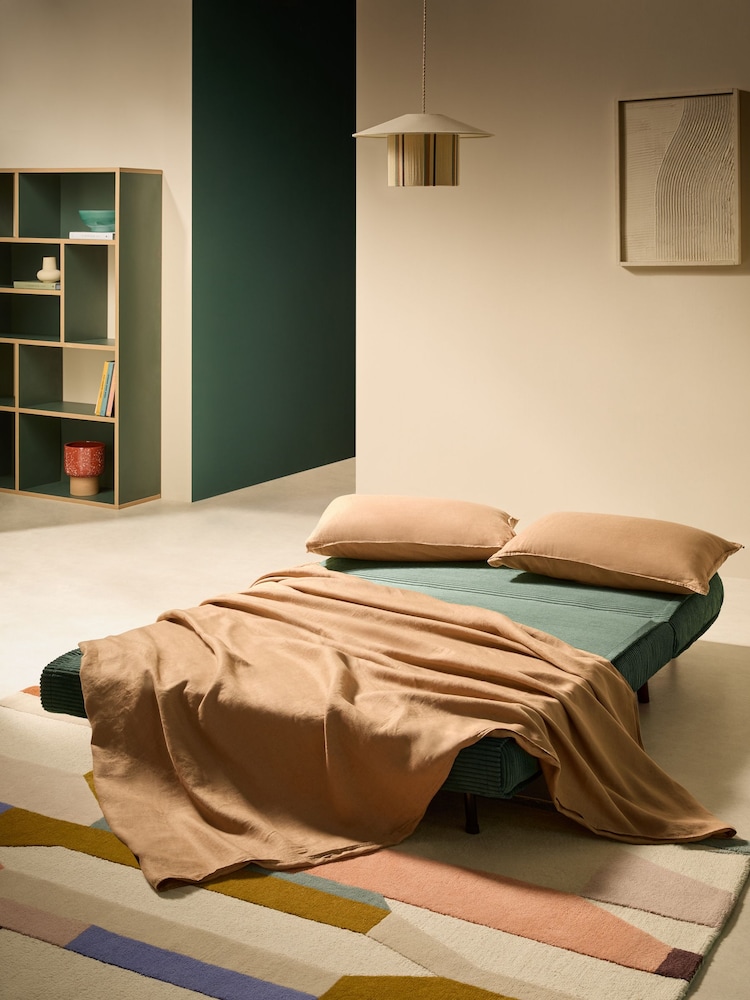 MADE.COM Olive Green Corduroy Large Haru 2 Seater Sofa Bed - Image 2 of 7