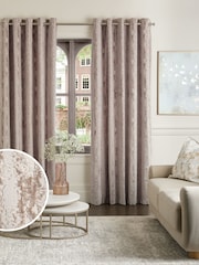 Collection Luxe Heavyweight Chic Velvet Abstract Eyelet Lined Curtains - Image 2 of 5