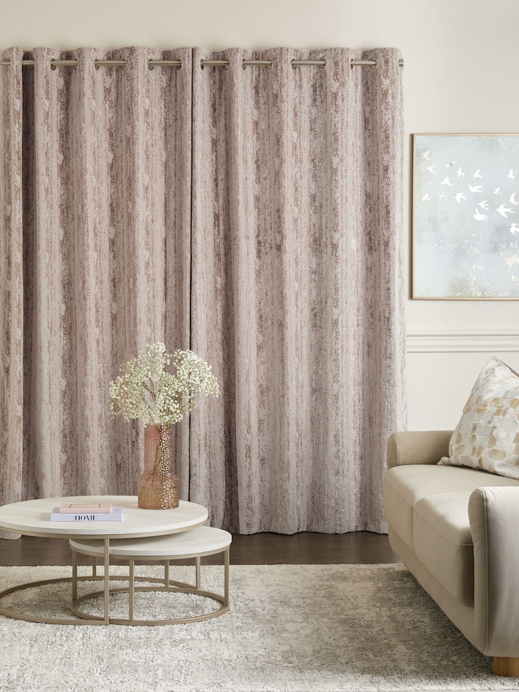 Collection Luxe Heavyweight Chic Velvet Abstract Eyelet Lined Curtains - Image 3 of 5