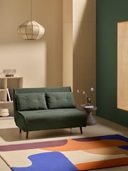 MADE.COM Olive Green Corduroy Haru 2 Seater Sofa Bed - Image 1 of 7
