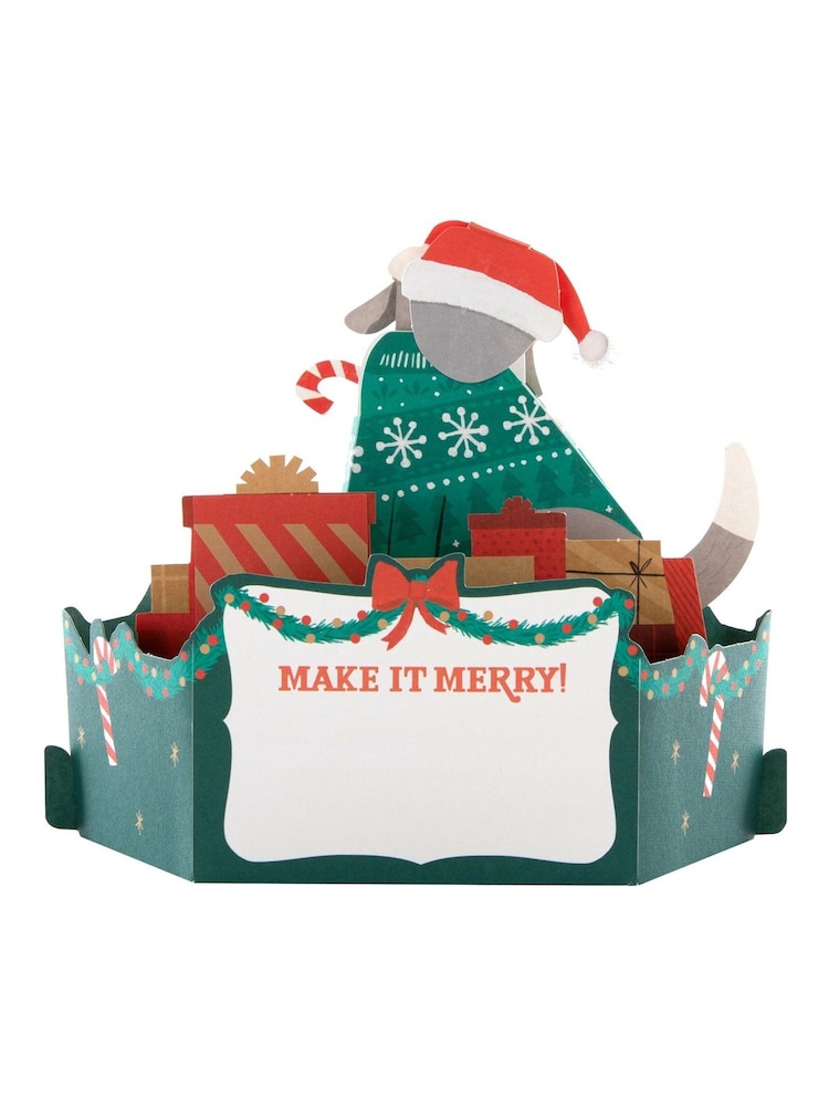 Hallmark Music and Motion 3D Pop Up Dog Christmas Card - Image 4 of 4