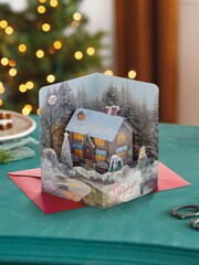 Hallmark Musical Pop Up Snowy Cottage Christmas Card - Image 1 of 4