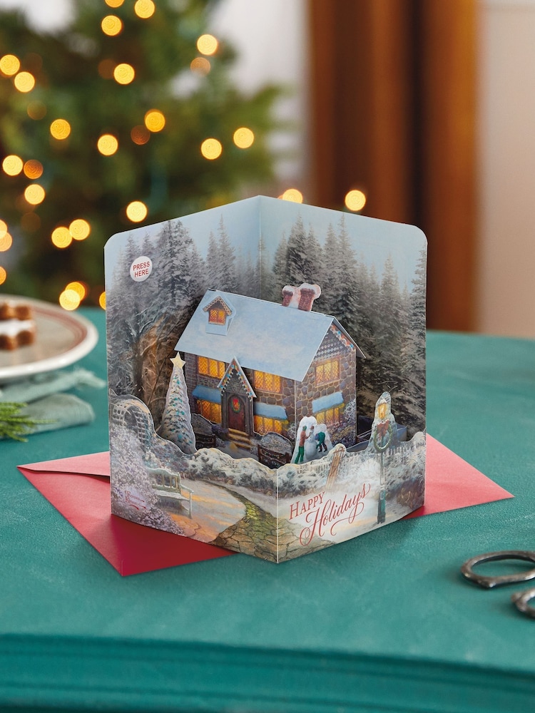 Hallmark Musical Pop Up Snowy Cottage Christmas Card - Image 1 of 4