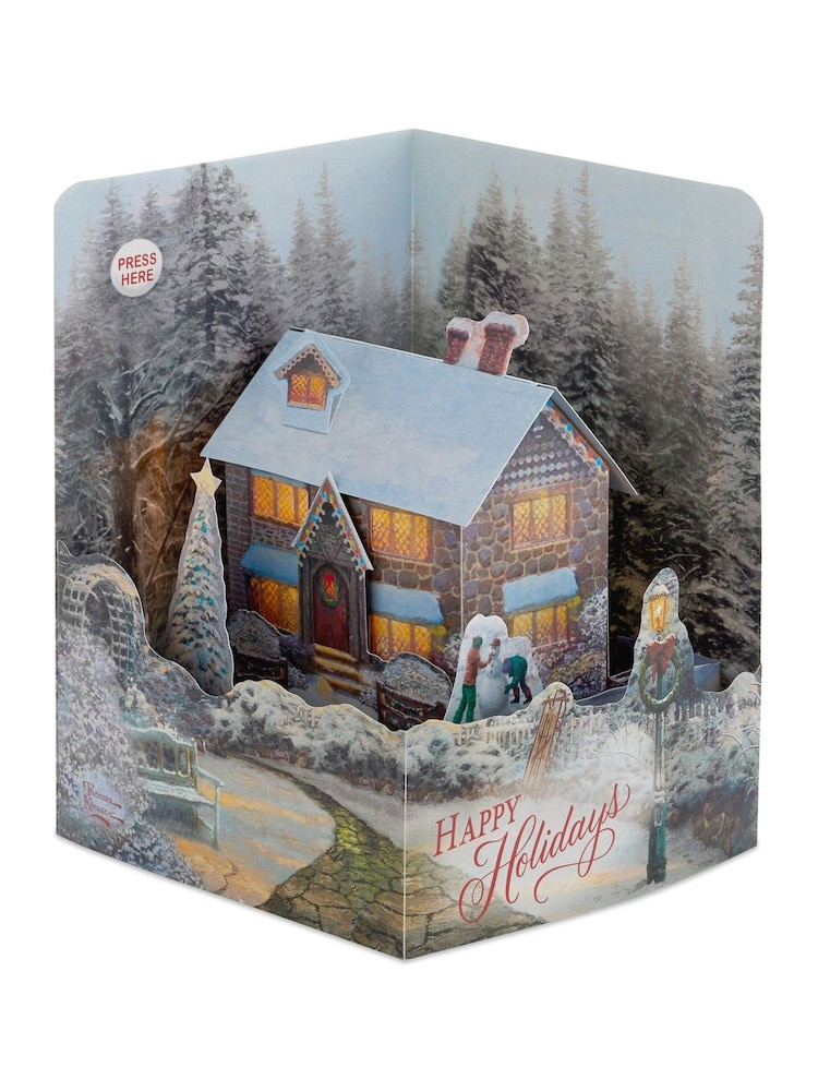 Hallmark Musical Pop Up Snowy Cottage Christmas Card - Image 2 of 4