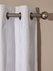 White Heart Textured Blackout/Thermal Eyelet Curtains - Image 3 of 6