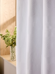 White Heart Textured Blackout/Thermal Eyelet Curtains - Image 5 of 6