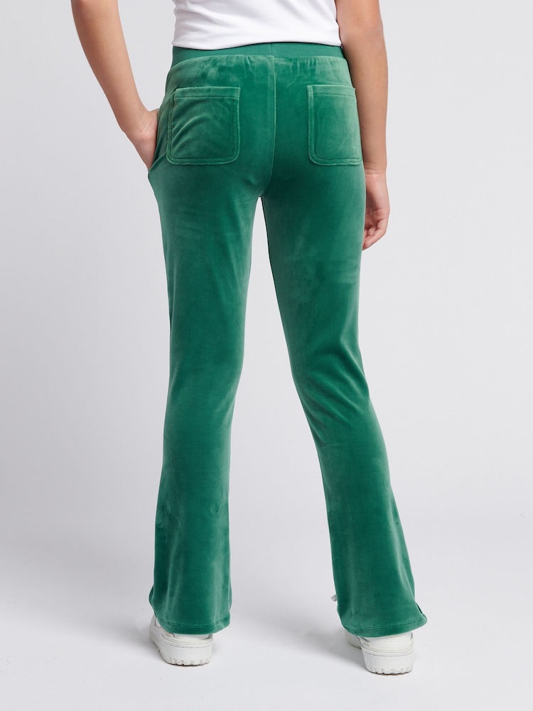 Juicy Couture Green Girls Diamanté Bootcut Joggers - Image 3 of 8