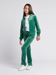 Зеленый - Juicy Couture Girls Diamanté Bootcut Joggers - Изображение 4 из 8