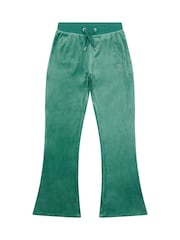 Зеленый - Juicy Couture Girls Diamanté Bootcut Joggers - Изображение 6 из 8