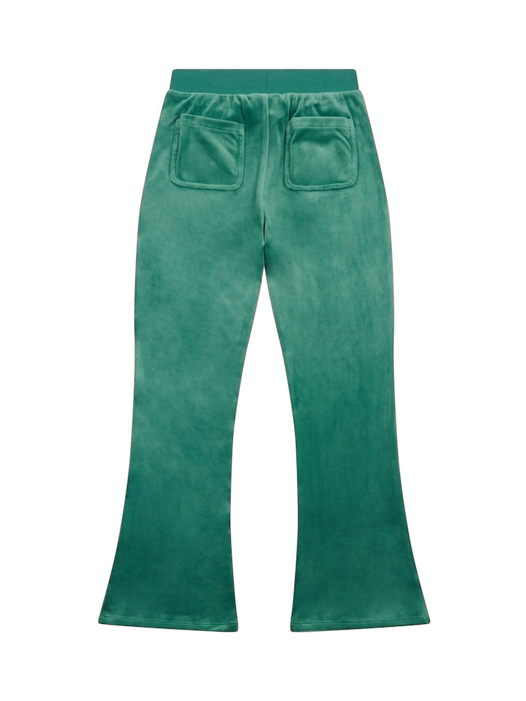 Juicy Couture Green Girls Diamanté Bootcut Joggers - Image 7 of 8