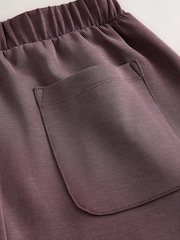 Plum Purple Slinky Supersoft Jersey Wide Leg Pull On Trousers - Image 7 of 8